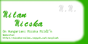milan micska business card